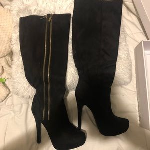 Black knee high boots